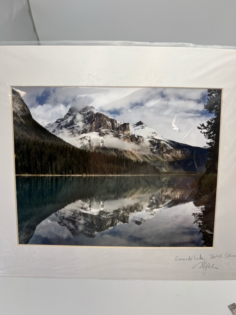 Matted British Columbia Mountain Lake Art Photography -Signed by artist